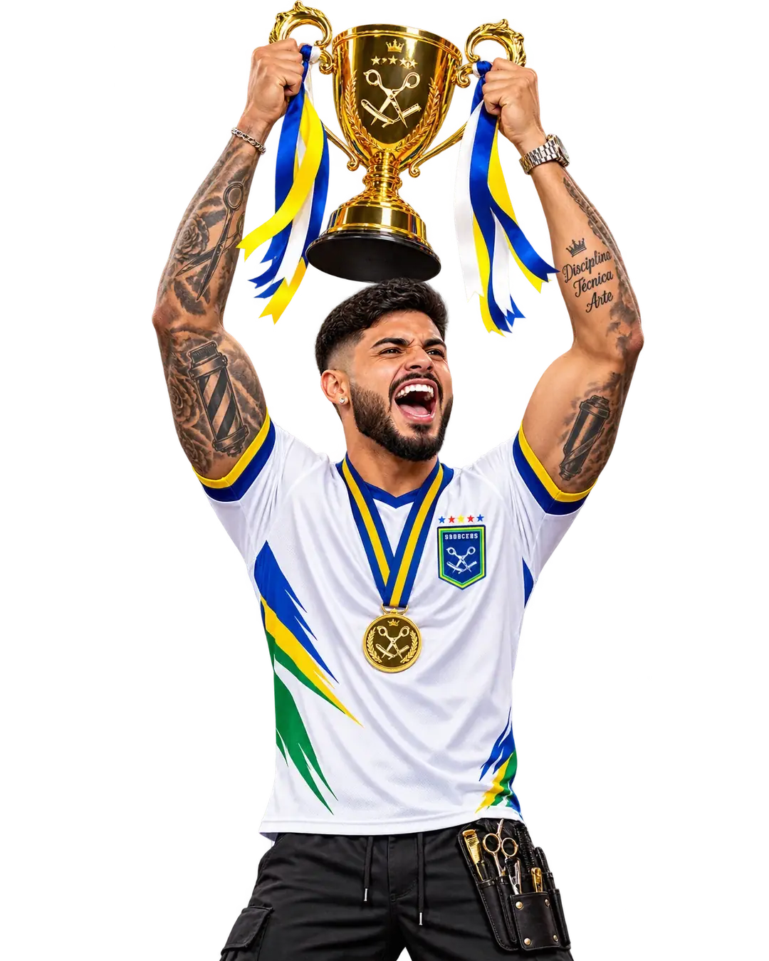 Campeão erguendo a taça
